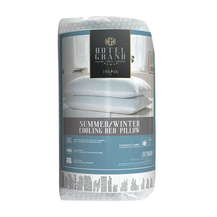 Hotel Grand Reversible Cooling Pillow, 2 Pack