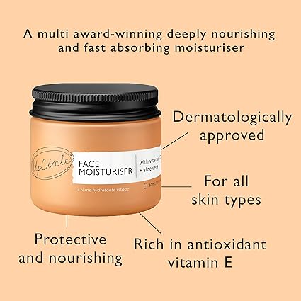 UpCircle Face Moisturiser with Argan Powder 60ml - Nourishing Day Cream .