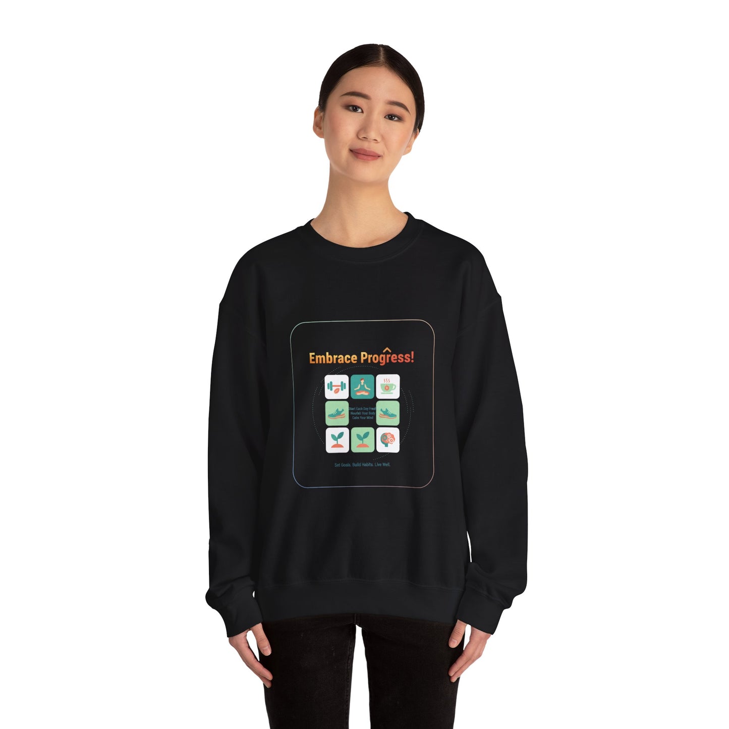 Embrace Progress Checklist Sweatshirt | NY resolution, health goals