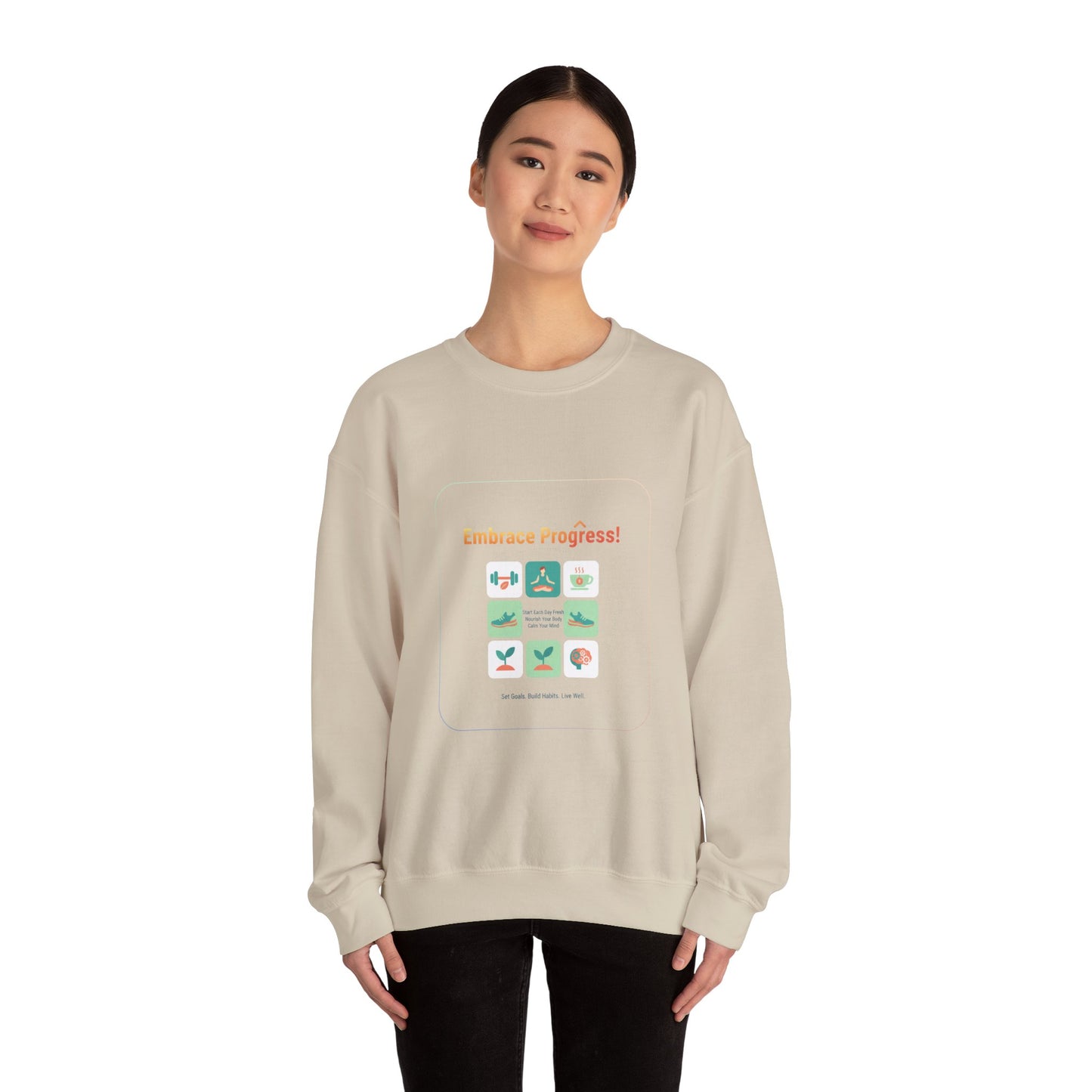 Embrace Progress Checklist Sweatshirt | NY resolution, health goals