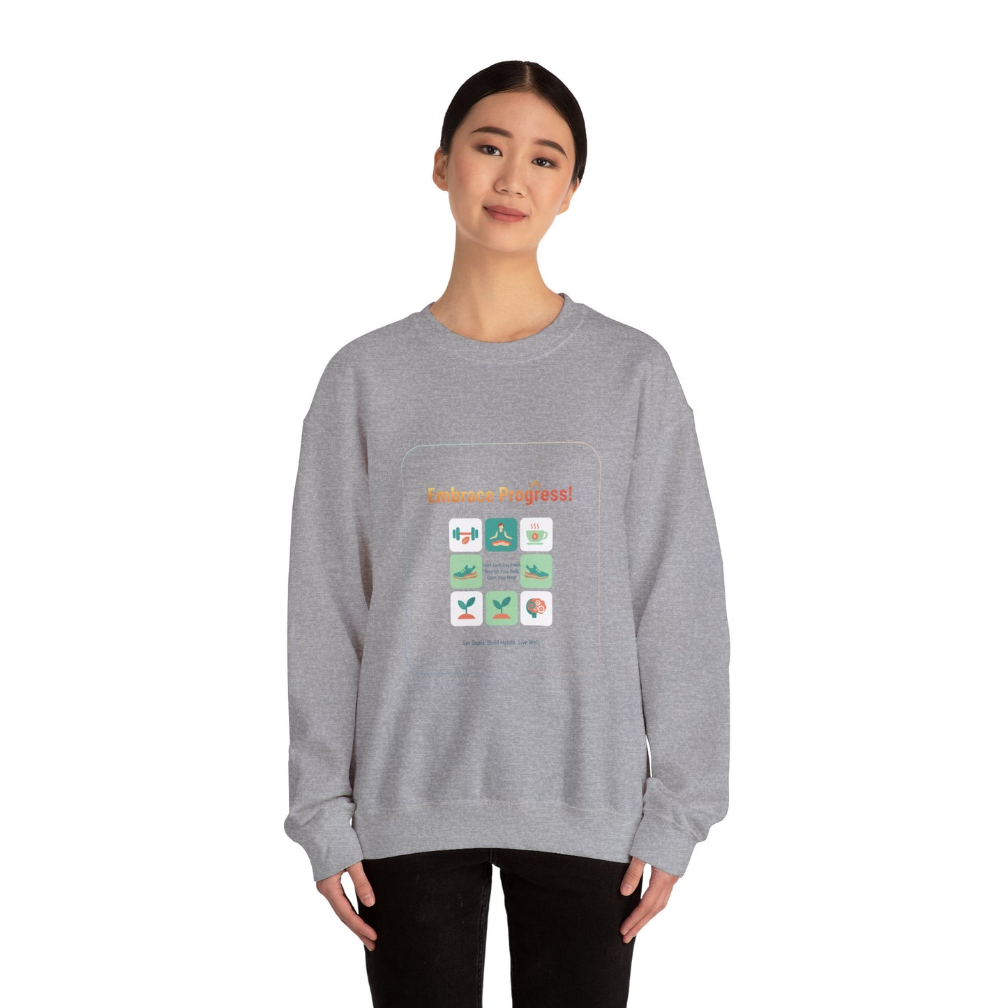 Embrace Progress Checklist Sweatshirt | NY resolution, health goals