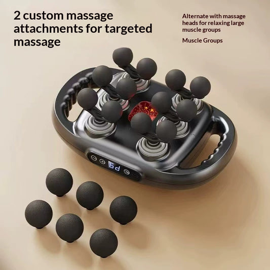 22-Head Fascia Gun High-Frequency Vibration Body Massage Gun Back Waist Massager