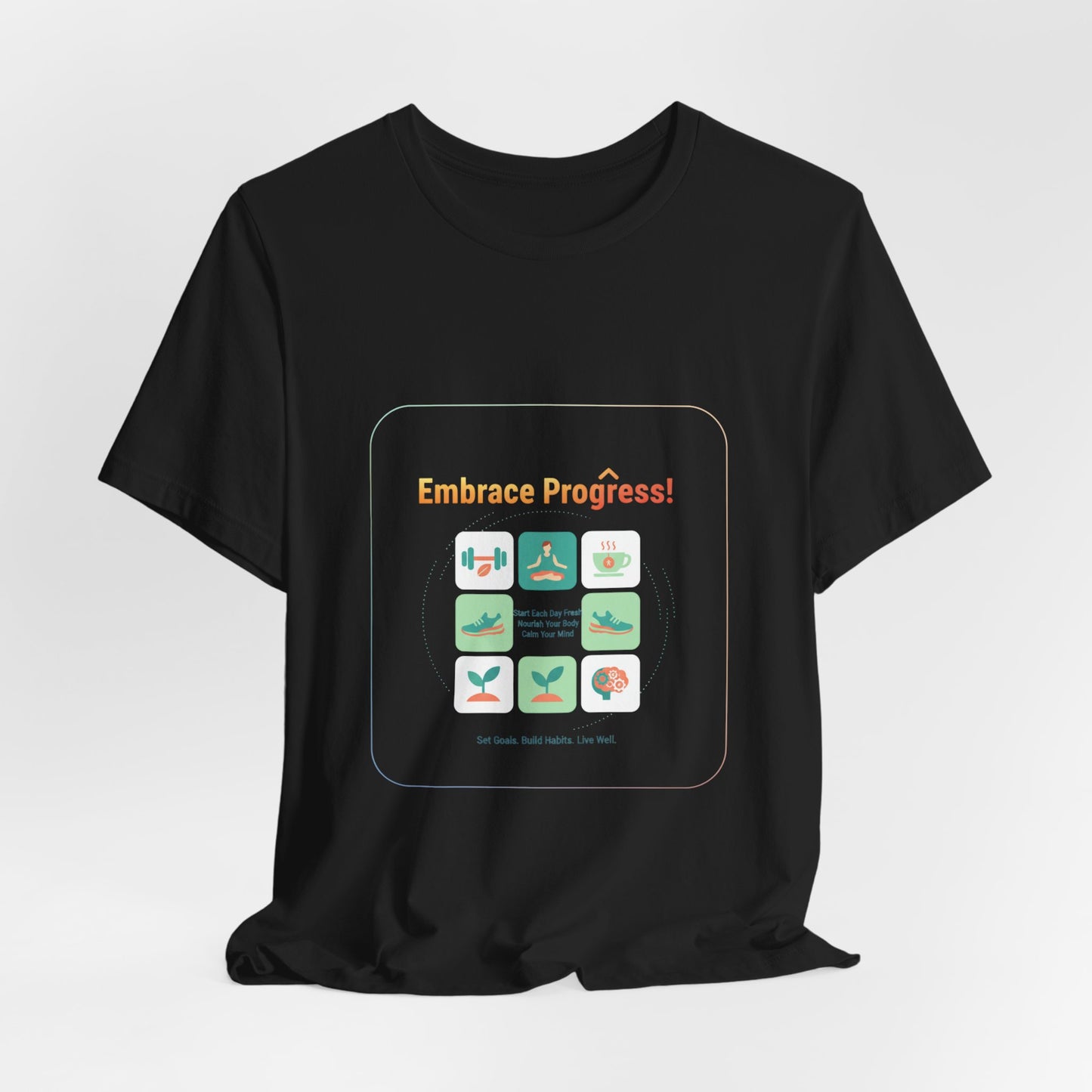 Embrace Progress Checklist Tee | NY resolution, fitness goal