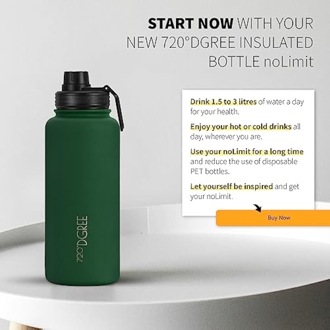 Vaccum Insulated Water Bottle + Infuser “no Limit“ - 950ml - Leakproof