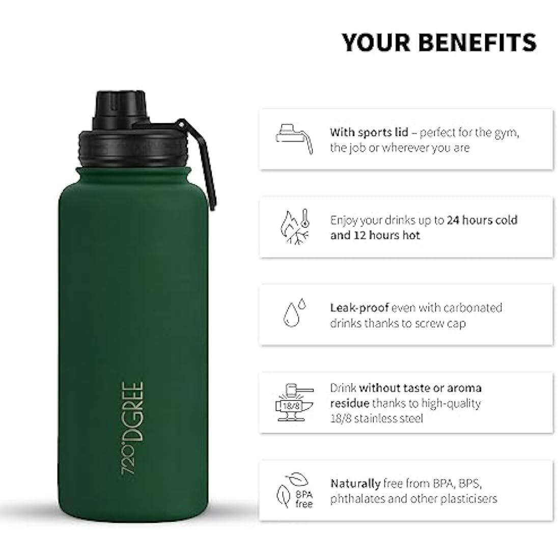 Vaccum Insulated Water Bottle + Infuser “no Limit“ - 950ml - Leakproof