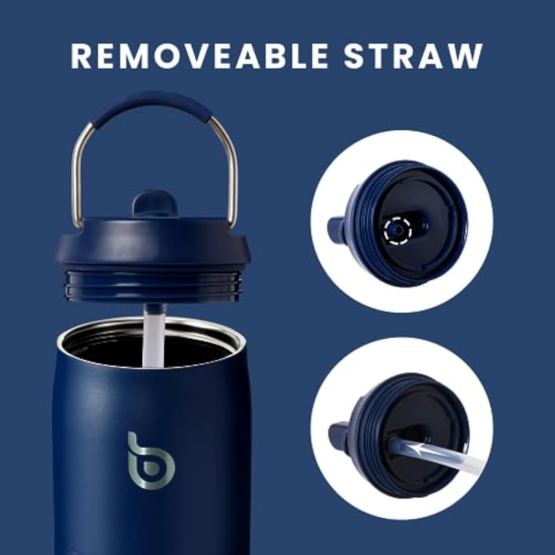 Insulated Water Bottle 950ml(32oz) with Straw and Lid for Sports and Gym