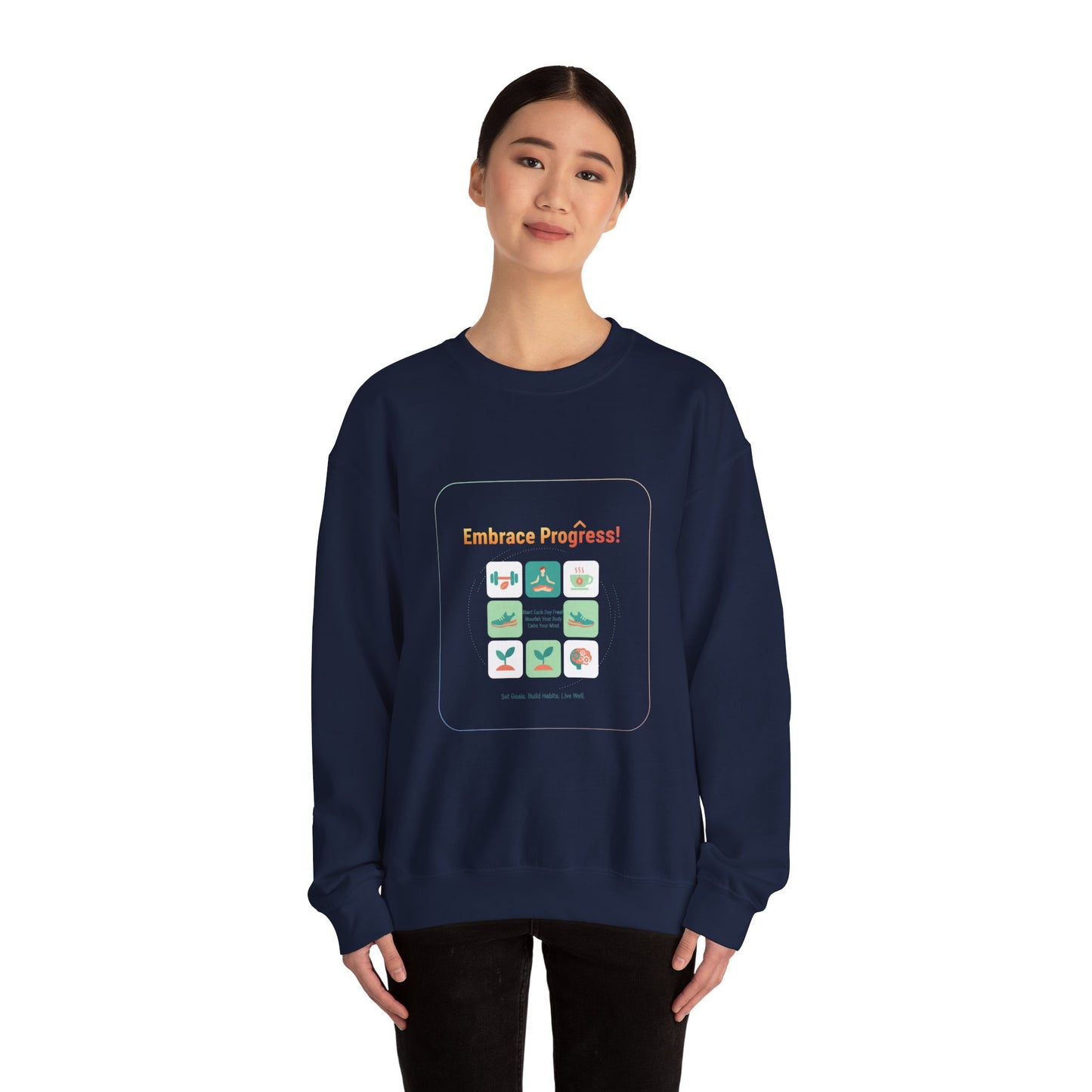 Embrace Progress Checklist Sweatshirt | NY resolution, health goals