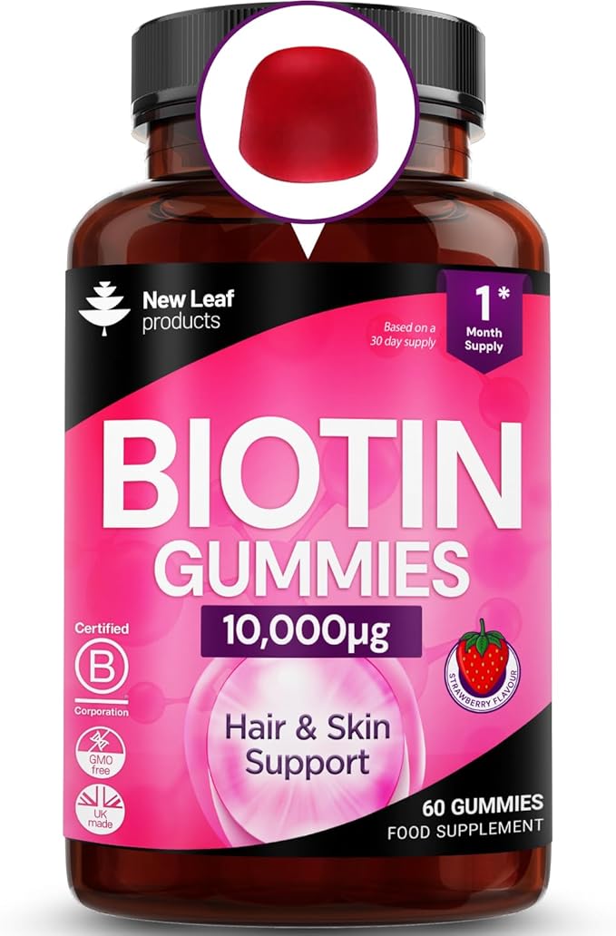 Beauty Hair Skin & Nails Gummies for Hair Growth & Skin Health Biotin 10,000µg