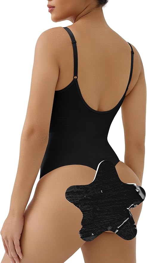 SHAPERX Women's Seamless Shapewear Bodysuit Tummy Control Body Shaper Waist Snatching Body Suit