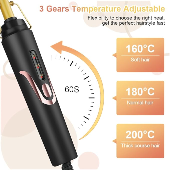 Flintronic Electric Hot Comb, Hot Comb Hair Straightener, Anti-Scald Straightening Comb with Teeth, Hair Straightening Curly Quick Heated Comb for Wigs, Afro Hairs & Beard, Temperatures Adjustable