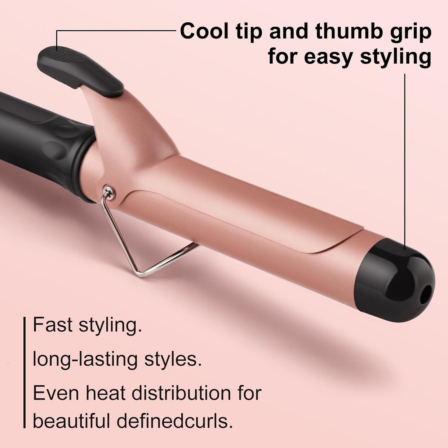 Curling Wand Hair Curler with Curling Tongs and Clamp.