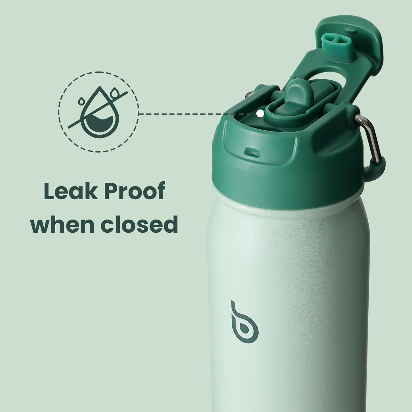 Insulated Water Bottle Stainless Steel 700ml（24oz(green)