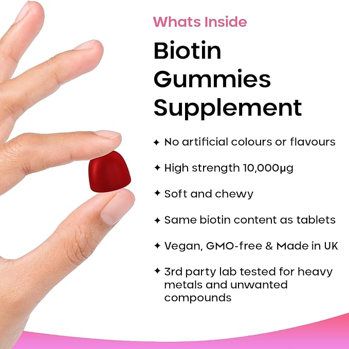 Beauty Hair Skin & Nails Gummies for Hair Growth & Skin Health Biotin 10,000µg