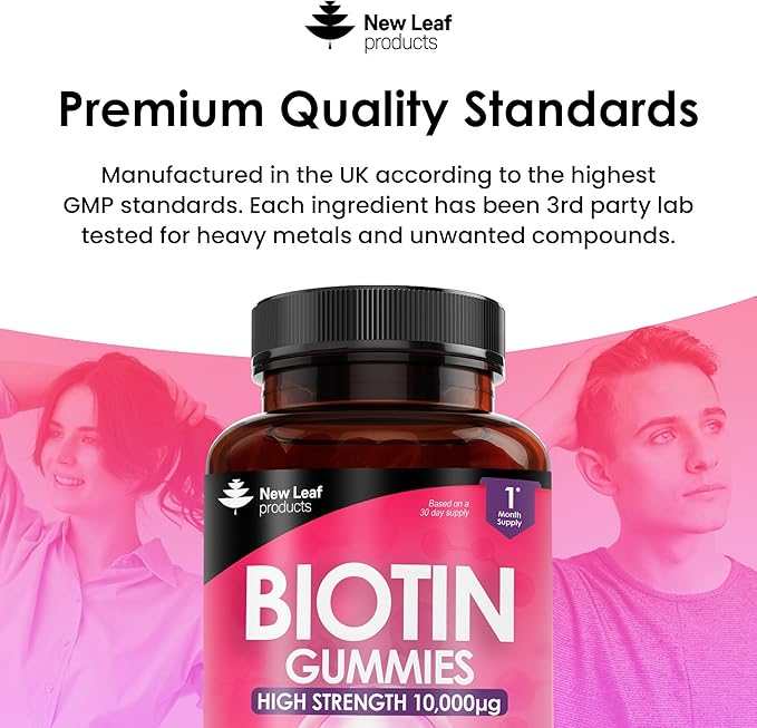 Beauty Hair Skin & Nails Gummies for Hair Growth & Skin Health Biotin 10,000µg