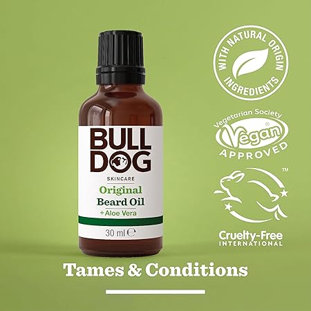 Bulldog Skincare Original Beard Oil, Men's Grooming, Beard Moisturiser for Softer, Supple Beards, 30g