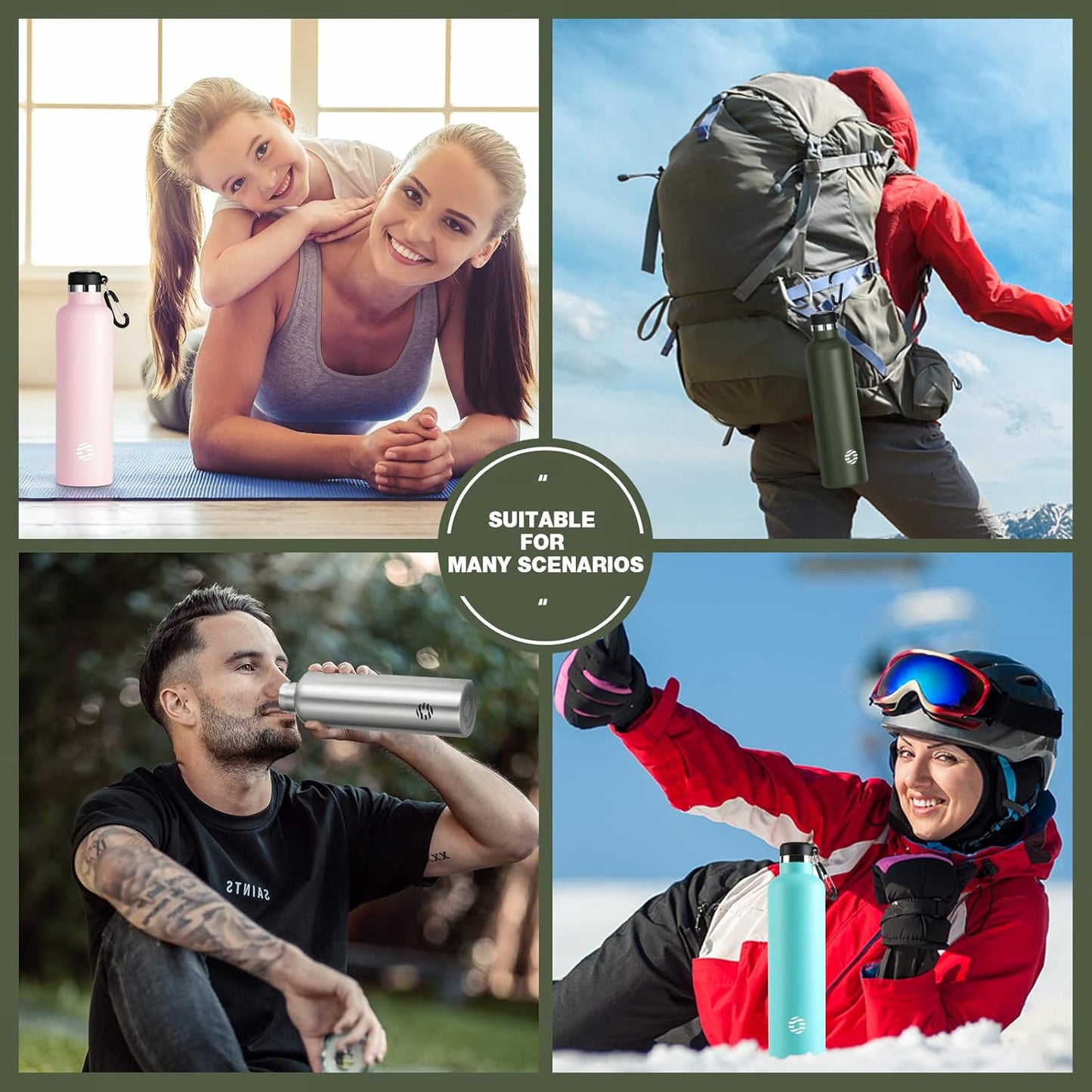 Vacuum Insulated Stainless Steel Water Bottle – 750ml / 1000ml Leakproof Flask