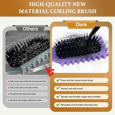 Curly Hair Brush, Bounce Curl Brush for Curl Hair, Curl Defining Brush for Women Men, Detangling Curl Brush Boar Bristle Hair Brush Less Pulling, Hair Separation