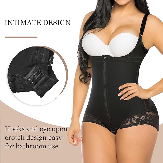YIANNA Fajas Colombianas Shapewear for Women Postpartum Firm Tummy Control Body Shaper Butt Lifter Bodysuit