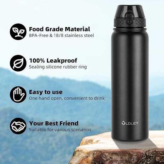 Insulated Stainless Steel Water Bottle with Straw 1L.