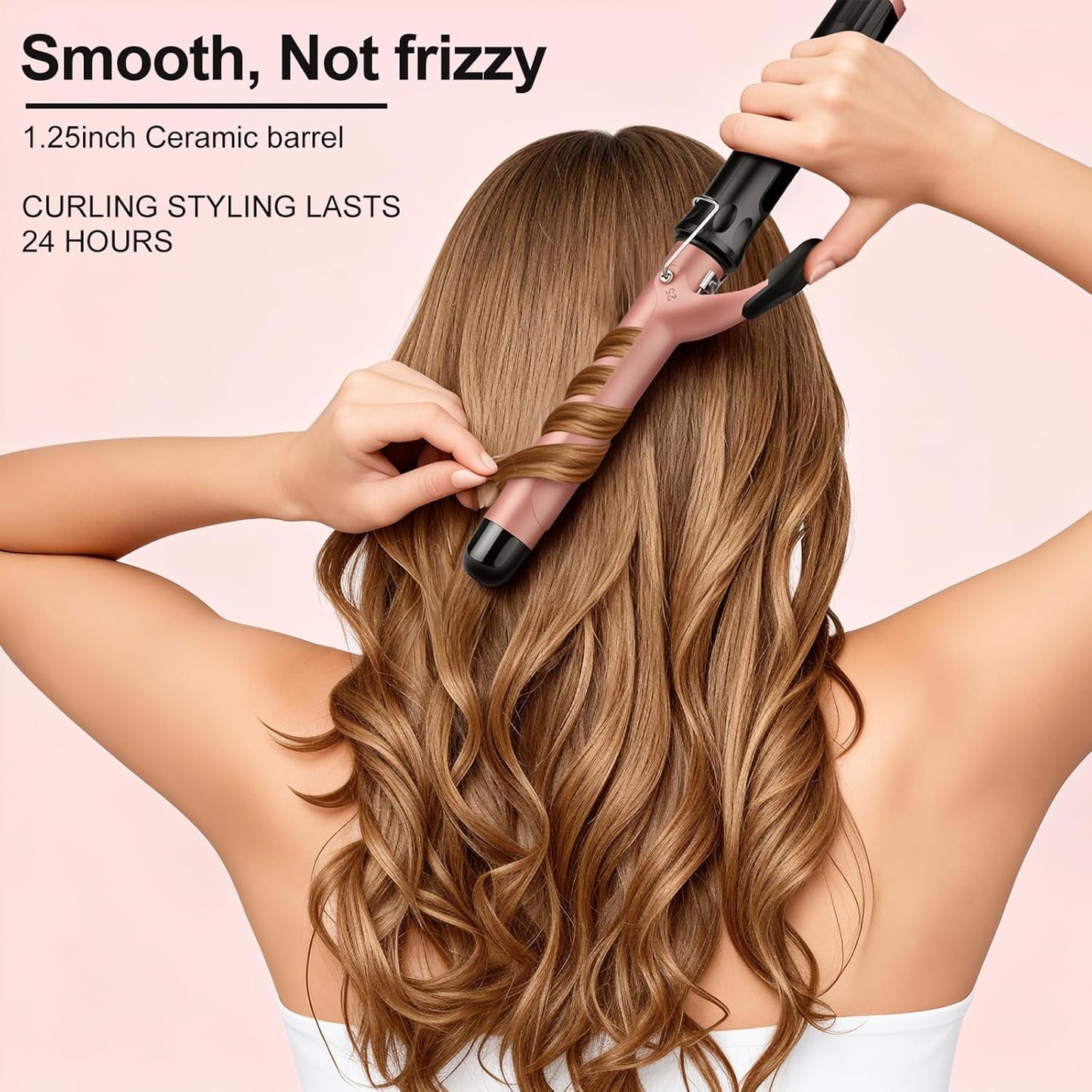 Curling Wand Hair Curler with Curling Tongs and Clamp.
