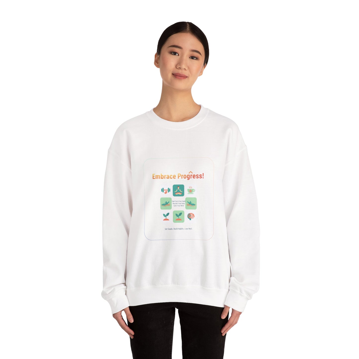 Embrace Progress Checklist Sweatshirt | NY resolution, health goals